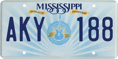 MS license plate AKY188