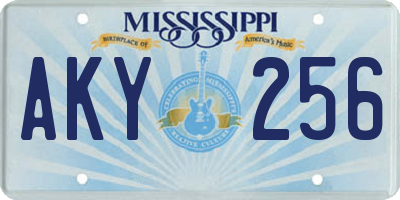 MS license plate AKY256