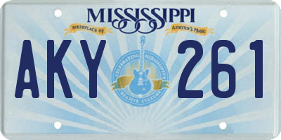 MS license plate AKY261