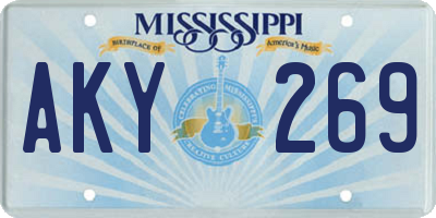 MS license plate AKY269