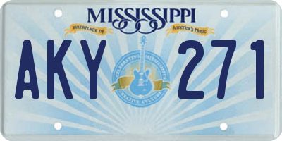 MS license plate AKY271