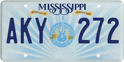 MS license plate AKY272