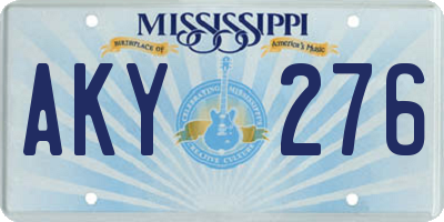 MS license plate AKY276