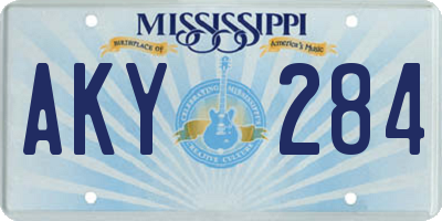 MS license plate AKY284