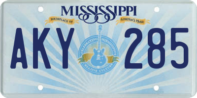 MS license plate AKY285