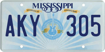 MS license plate AKY305