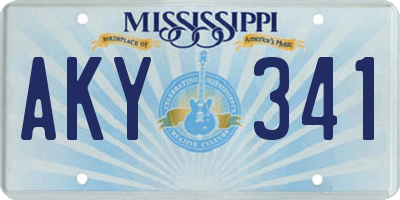 MS license plate AKY341