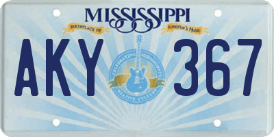 MS license plate AKY367