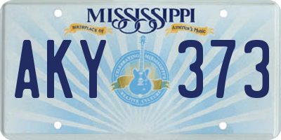 MS license plate AKY373