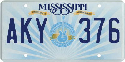 MS license plate AKY376