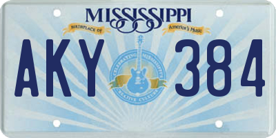 MS license plate AKY384