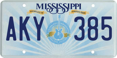 MS license plate AKY385