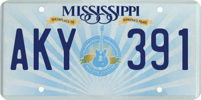 MS license plate AKY391