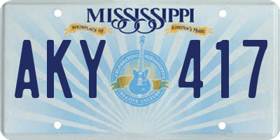 MS license plate AKY417