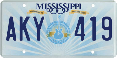 MS license plate AKY419