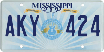 MS license plate AKY424