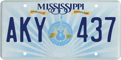 MS license plate AKY437