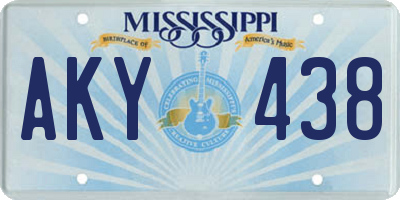 MS license plate AKY438