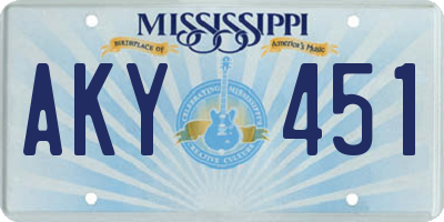 MS license plate AKY451
