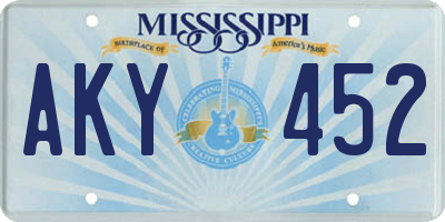 MS license plate AKY452