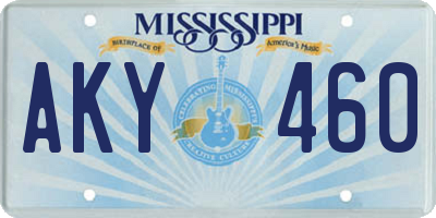 MS license plate AKY460