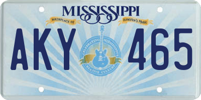 MS license plate AKY465