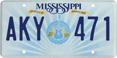 MS license plate AKY471