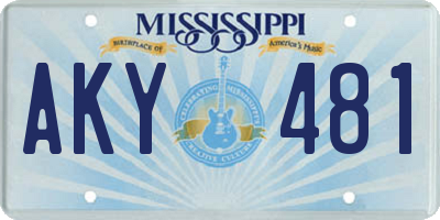 MS license plate AKY481