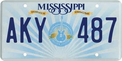 MS license plate AKY487