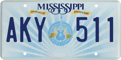 MS license plate AKY511