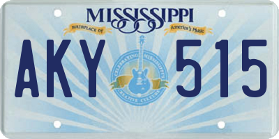 MS license plate AKY515