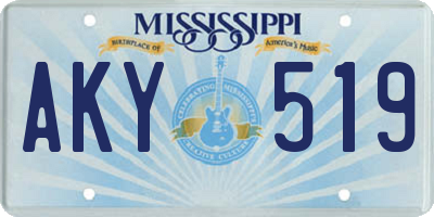MS license plate AKY519