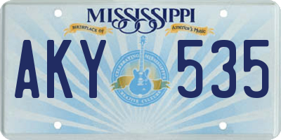 MS license plate AKY535