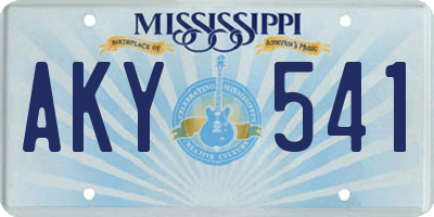 MS license plate AKY541