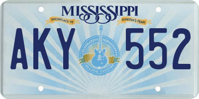 MS license plate AKY552