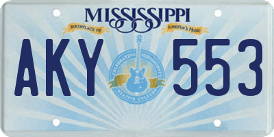 MS license plate AKY553