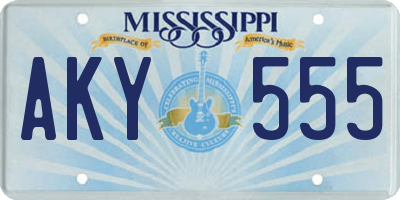 MS license plate AKY555