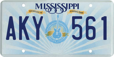 MS license plate AKY561