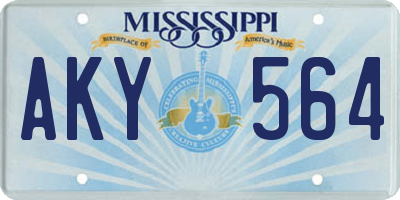 MS license plate AKY564