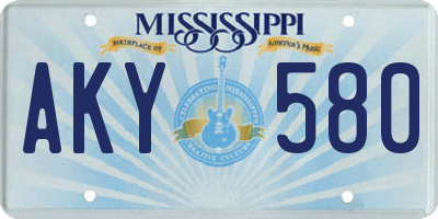 MS license plate AKY580