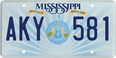 MS license plate AKY581