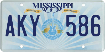 MS license plate AKY586