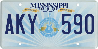 MS license plate AKY590