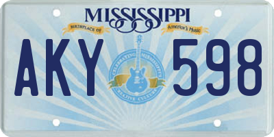 MS license plate AKY598