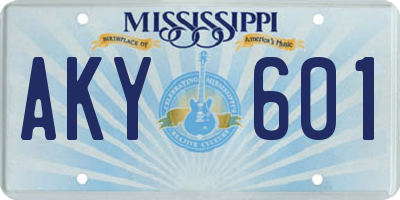 MS license plate AKY601