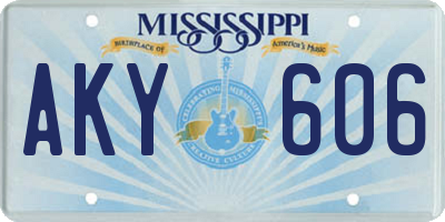 MS license plate AKY606