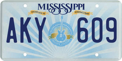 MS license plate AKY609