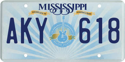 MS license plate AKY618
