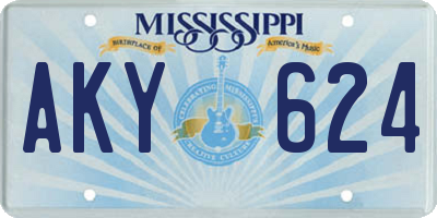 MS license plate AKY624