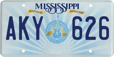 MS license plate AKY626